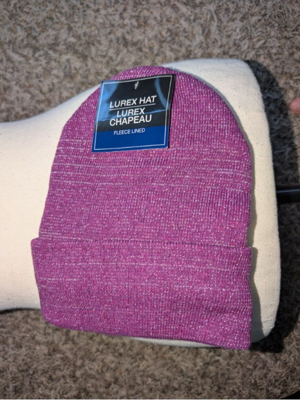 Othr Pink Lurex Beanie Hat